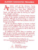 Basic program wallet card  - Alateen