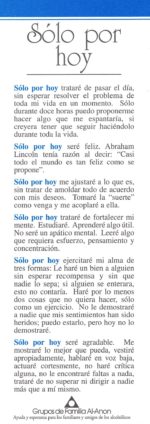 Sólo por hoy (marcador de libro-Al-Anon)