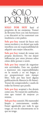 Solo por hoy (marcador de libro-Alateen)